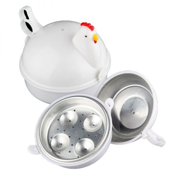 4 Egg Boiler Eggs Steamer Chicken Shaped Microwave Cooker Novelty Kitchen Household Cooking Appliances Steamer Home Tool - Image 3