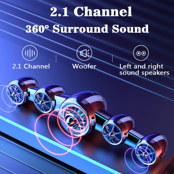 D-219 Bluetooth Speakers Portable Multi-media Mini Speaker Home Portable Subwoofer Stereo AUX Sound bar For Computer PC Phone - Image 2