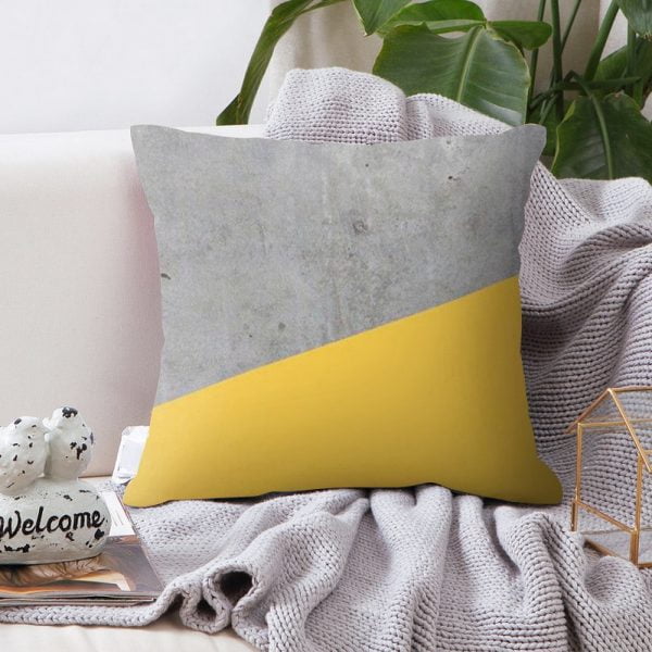 junejour 45x45cm Yellow Striped Pillowcase Geometric Throw Cushion Pillow Cover Printing Cushion Pillow Case Bedroom Office - Image 3