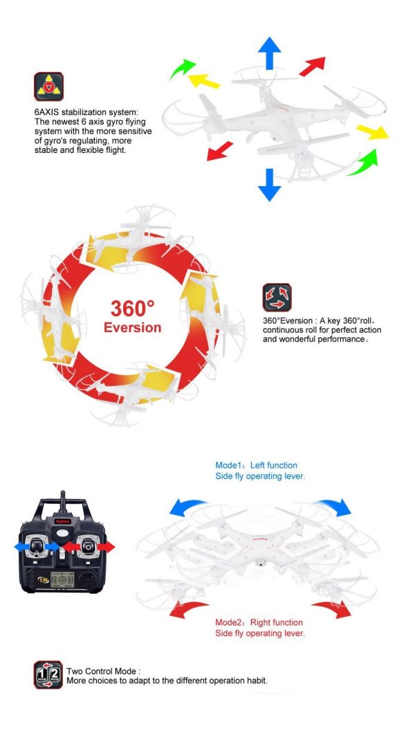 SYMA X5C (Upgrade Version) RC Drone 6-Axis Remote Control Helicopter Quadcopter With 2MP HD Camera or X5 RC Dron No Camera - Image 4