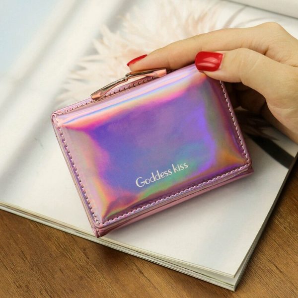 LIMIT 500 Summer Stylish Women Luxury Laser Girls Leather Wallet Card Holder Coin Purse Clutch Mini Laser Wallet #15 - Image 5