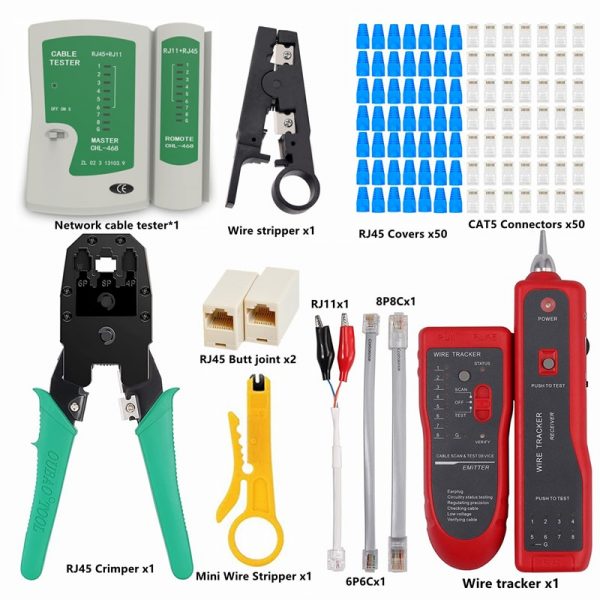 Jillway LAN Network Repair Tool Kit tester RJ45 CAT5 Crimping pliers Portable Cable Tester Wire Tracker Line maintenance tool - Image 5