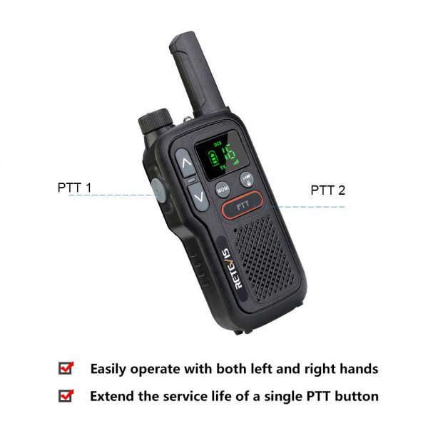 Retevis RB618 Mini Walkie Talkie Rechargeable Walkie-Talkies 1 or 2 pcs PTT PMR446 Long Range Portable Two-way Radio For Hunting - Image 2