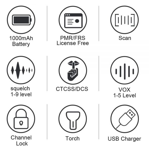 Retevis RB618 Mini Walkie Talkie Rechargeable Walkie-Talkies 1 or 2 pcs PTT PMR446 Long Range Portable Two-way Radio For Hunting - Image 4