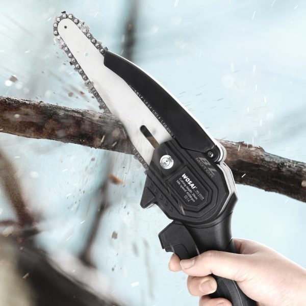 WOSAI 20V MT-Series 6 Inch Brushless chain saw Cordless Mini Handheld Pruning Saw Portable Woodworking Electric Saw Cutting Tool - Image 5