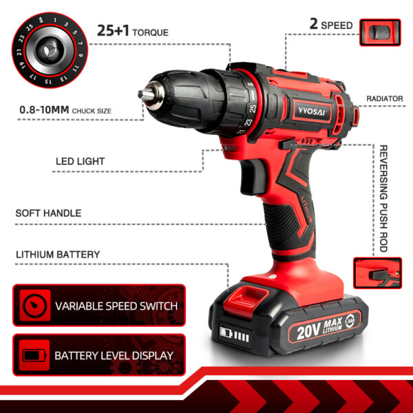 Cordless Drill Electric Screwdriver - Image 2