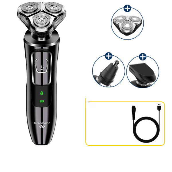 Electric Shaver for Men - 3D Rechargeable Rotary Shaver Wet and Dry Whole Body Waterproof Electric Razor - Image 5