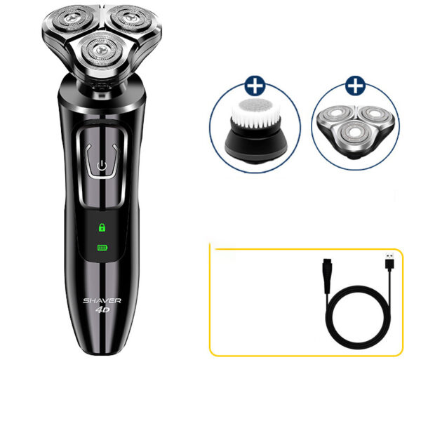 Electric Shaver for Men - 3D Rechargeable Rotary Shaver Wet and Dry Whole Body Waterproof Electric Razor - Image 2