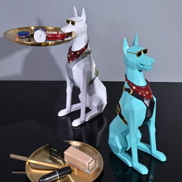 Dog Statue with Tray - Desk Doberman - Image 2