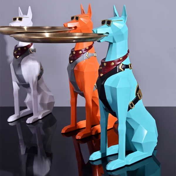 Dog Statue with Tray - Desk Doberman - Image 3