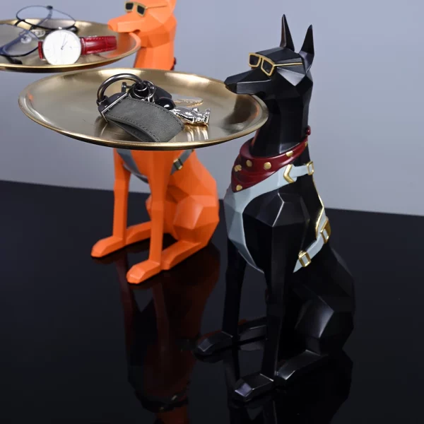 Dog Statue with Tray - Desk Doberman - Image 4