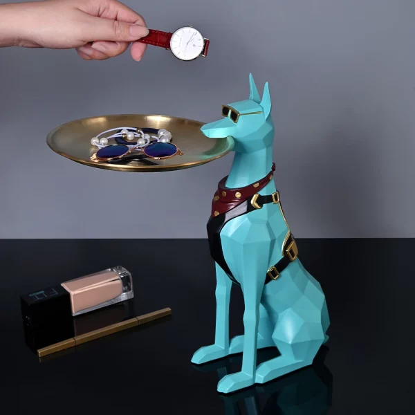 Dog Statue with Tray - Desk Doberman - Image 5