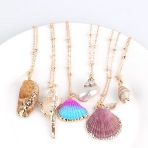 Hot Boho Conch Shell Necklace Sea Beach Shell Pendant Necklace For Women Collier Femme Shell Cowrie Summer Jewelry Bohemian