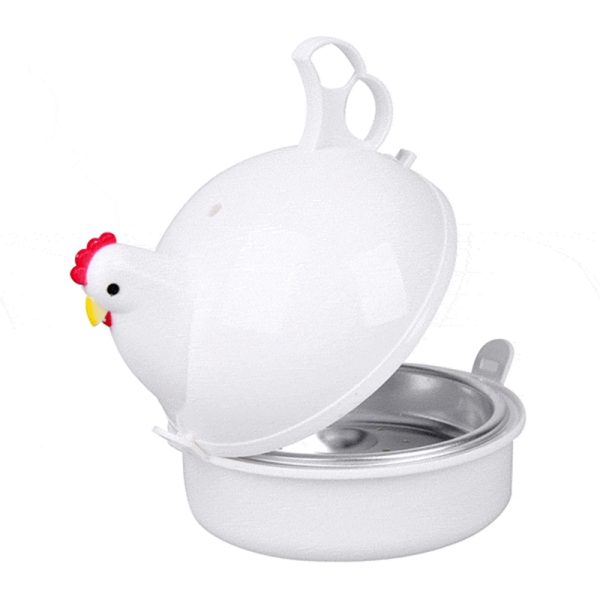 4 Egg Boiler Eggs Steamer Chicken Shaped Microwave Cooker Novelty Kitchen Household Cooking Appliances Steamer Home Tool