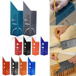 3D Angle Measuring Square Size Woodworking Measure Tool   Line 90 Degree Gauge T-type Ruler Hole Scribing Gauge 10 colors