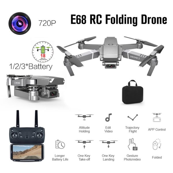 WIFI FPV Mini Drone With Wide Angle HD 4K 1080P Camera Hight Hold Mode RC Foldable Quadcopter Drone Gift