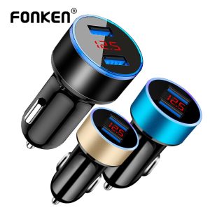 FONKEN USB Car Charger 2 Port LED 3.1A