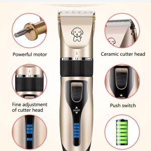 Clipper For Dog Clippers Dogs Grooming Clipper Kit USB Professional Rechargeable Low-Noise Pets Hair Trimmer Display Battery