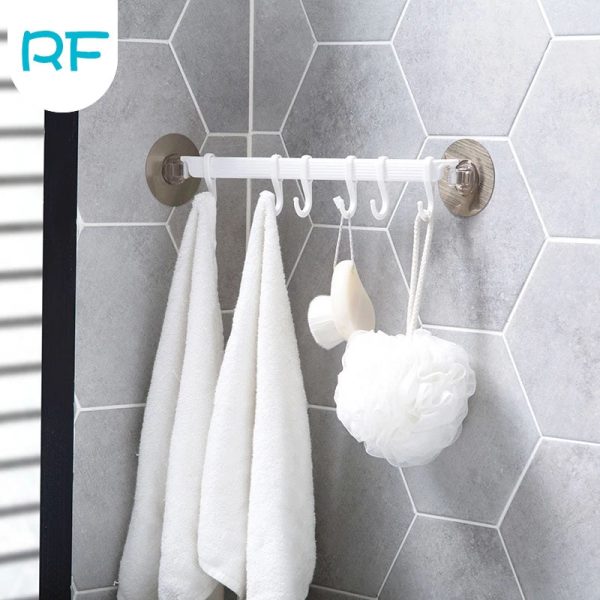 1Pcs Plastic Suction Cup Kitchen Hanger Organizer Bath Clothes Towel Bathroom Hook Cooking Tool Flexible Storage Rack Shelf R-F