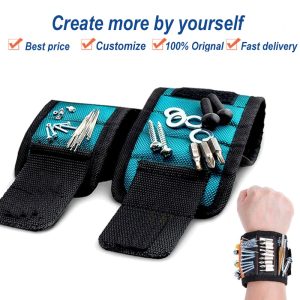 Strong Magnetic Wristband Wrist Waist Bracelet Belt Electrician Carpenter Screw Nail Car Repair Tool Holder Organizer Toolkit