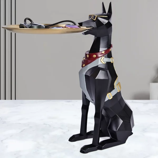 Dog Statue with Tray - Desk Doberman